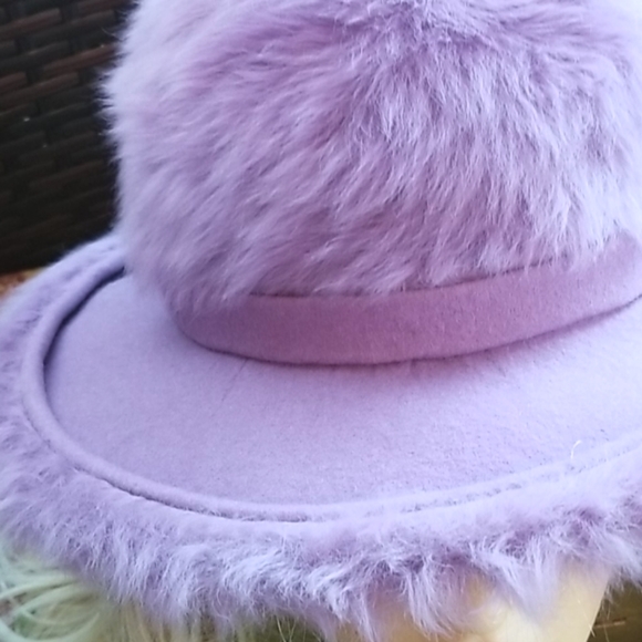60s Miss DIOR by Christian Lilac Wisteria Angora Mod Mohair Fur Union Purple Hat - Picture 9 of 12